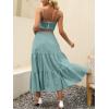 imageANRABESS Womens Summer Boho Flowy Swing Tiered ALine Maxi Skirt 2025 Fashion Trendy Elastic Waist Pleated Long Beach DressLake
