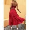 imageANRABESS Womens Summer Boho Flowy Swing Tiered ALine Maxi Skirt 2025 Fashion Trendy Elastic Waist Pleated Long Beach DressRed