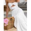 imageANRABESS Womens Summer Boho Flowy Swing Tiered ALine Maxi Skirt 2025 Fashion Trendy Elastic Waist Pleated Long Beach DressWhite
