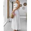 imageANRABESS Womens Summer Boho Flowy Swing Tiered ALine Maxi Skirt 2025 Fashion Trendy Elastic Waist Pleated Long Beach DressWhite