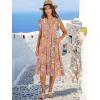 imageANRABESS Womens Summer Dress Ruffle Sleeve V Neck Midi Dresses Fashion Casual Fit Flowy Tiered Boho Beach Vacation SundressGrey Pink Floral