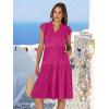 imageANRABESS Womens Summer Dress Ruffle Sleeve V Neck Midi Dresses Fashion Casual Fit Flowy Tiered Boho Beach Vacation SundressHot Pink