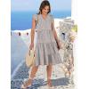imageANRABESS Womens Summer Dress Ruffle Sleeve V Neck Midi Dresses Fashion Casual Fit Flowy Tiered Boho Beach Vacation SundressKhaki Polka Dot