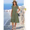 imageANRABESS Womens Summer Dress Ruffle Sleeve V Neck Midi Dresses Fashion Casual Fit Flowy Tiered Boho Beach Vacation SundressOlive