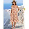 imageANRABESS Womens Summer Dress Ruffle Sleeve V Neck Midi Dresses Fashion Casual Fit Flowy Tiered Boho Beach Vacation SundressOrange Floral