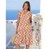 imageANRABESS Womens Summer Dress Ruffle Sleeve V Neck Midi Dresses Fashion Casual Fit Flowy Tiered Boho Beach Vacation SundressOrange Floral
