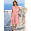 imageANRABESS Womens Summer Dress Ruffle Sleeve V Neck Midi Dresses Fashion Casual Fit Flowy Tiered Boho Beach Vacation SundressPeach