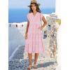 imageANRABESS Womens Summer Dress Ruffle Sleeve V Neck Midi Dresses Fashion Casual Fit Flowy Tiered Boho Beach Vacation SundressPink Floral