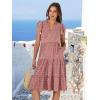 imageANRABESS Womens Summer Dress Ruffle Sleeve V Neck Midi Dresses Fashion Casual Fit Flowy Tiered Boho Beach Vacation SundressRust Red White Dot