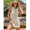 imageANRABESS Womens Swimsuit Cover Up Sleeveless Knit 2025 Summer Outfits Swimwear Bathing Suit Coverup Crochet Beach DressApricot