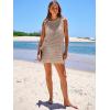 imageANRABESS Womens Swimsuit Cover Up Sleeveless Knit 2025 Summer Outfits Swimwear Bathing Suit Coverup Crochet Beach DressKhaki
