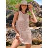 imageANRABESS Womens Swimsuit Cover Up Sleeveless Knit 2025 Summer Outfits Swimwear Bathing Suit Coverup Crochet Beach DressPink