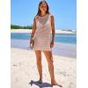 imageANRABESS Womens Swimsuit Cover Up Sleeveless Knit 2025 Summer Outfits Swimwear Bathing Suit Coverup Crochet Beach DressPink