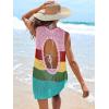 imageANRABESS Womens Swimsuit Cover Up Sleeveless Knit 2025 Summer Outfits Swimwear Bathing Suit Coverup Crochet Beach DressRainbow