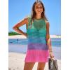 imageANRABESS Womens Swimsuit Cover Up Sleeveless Knit 2025 Summer Outfits Swimwear Bathing Suit Coverup Crochet Beach DressRainbow Stripes