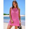 imageANRABESS Womens Swimsuit Cover Up Sleeveless Knit 2025 Summer Outfits Swimwear Bathing Suit Coverup Crochet Beach DressRose