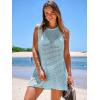 imageANRABESS Womens Swimsuit Cover Up Sleeveless Knit 2025 Summer Outfits Swimwear Bathing Suit Coverup Crochet Beach DressSky Blue