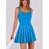 imageANRABESS Womens Tennis Athletic Pleated Summer Mini Dress 2025 Golf Workout Build in Shorts Casual Romper Short SundressBlue