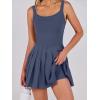 imageANRABESS Womens Tennis Athletic Pleated Summer Mini Dress 2025 Golf Workout Build in Shorts Casual Romper Short SundressGray Blue