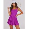 imageANRABESS Womens Tennis Athletic Pleated Summer Mini Dress 2025 Golf Workout Build in Shorts Casual Romper Short SundressPurple Red