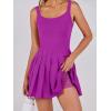 imageANRABESS Womens Tennis Athletic Pleated Summer Mini Dress 2025 Golf Workout Build in Shorts Casual Romper Short SundressPurple Red