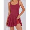 imageANRABESS Womens Tennis Athletic Pleated Summer Mini Dress 2025 Golf Workout Build in Shorts Casual Romper Short SundressRed