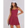 imageANRABESS Womens Tennis Athletic Pleated Summer Mini Dress 2025 Golf Workout Build in Shorts Casual Romper Short SundressRed