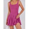 imageANRABESS Womens Tennis Athletic Pleated Summer Mini Dress 2025 Golf Workout Build in Shorts Casual Romper Short SundressRose