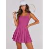 imageANRABESS Womens Tennis Athletic Pleated Summer Mini Dress 2025 Golf Workout Build in Shorts Casual Romper Short SundressRose