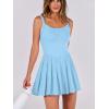 imageANRABESS Womens Tennis Athletic Pleated Summer Mini Dress 2025 Golf Workout Build in Shorts Casual Romper Short SundressSky Blue