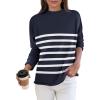 imageANRABESS Women Casual Long Sleeve Mock Funnel Neck Knit Pullover Sweater Top 2025 Fall Fashion Outfits with Exposed SeamBlue White Stripes