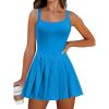 imageANRABESS Womens Tennis Athletic Pleated Summer Mini Dress 2025 Golf Workout Build in Shorts Casual Romper Short SundressBlue
