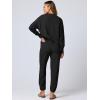 imageANRABESS Women 2 Piece Lounge Sets 2025 Fall Outfits Casual Waffle Knit Cardigan Sweater Pant Set Travel Airport ClothesBlack