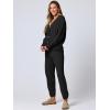 imageANRABESS Women 2 Piece Lounge Sets 2025 Fall Outfits Casual Waffle Knit Cardigan Sweater Pant Set Travel Airport ClothesBlack