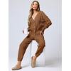 imageANRABESS Women 2 Piece Lounge Sets 2025 Fall Outfits Casual Waffle Knit Cardigan Sweater Pant Set Travel Airport ClothesBrown
