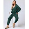 imageANRABESS Women 2 Piece Lounge Sets 2025 Fall Outfits Casual Waffle Knit Cardigan Sweater Pant Set Travel Airport ClothesDeep Green
