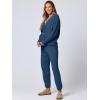 imageANRABESS Women 2 Piece Lounge Sets 2025 Fall Outfits Casual Waffle Knit Cardigan Sweater Pant Set Travel Airport ClothesDusty Blue