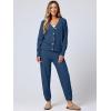 imageANRABESS Women 2 Piece Lounge Sets 2025 Fall Outfits Casual Waffle Knit Cardigan Sweater Pant Set Travel Airport ClothesDusty Blue