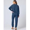 imageANRABESS Women 2 Piece Lounge Sets 2025 Fall Outfits Casual Waffle Knit Cardigan Sweater Pant Set Travel Airport ClothesDusty Blue