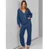 imageANRABESS Women 2 Piece Lounge Sets 2025 Fall Outfits Casual Waffle Knit Cardigan Sweater Pant Set Travel Airport ClothesDusty Blue