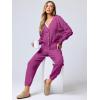 imageANRABESS Women 2 Piece Lounge Sets 2025 Fall Outfits Casual Waffle Knit Cardigan Sweater Pant Set Travel Airport ClothesHot Pink