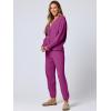 imageANRABESS Women 2 Piece Lounge Sets 2025 Fall Outfits Casual Waffle Knit Cardigan Sweater Pant Set Travel Airport ClothesHot Pink
