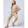 imageANRABESS Women 2 Piece Lounge Sets 2025 Fall Outfits Casual Waffle Knit Cardigan Sweater Pant Set Travel Airport ClothesKhaki