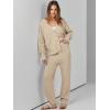 imageANRABESS Women 2 Piece Lounge Sets 2025 Fall Outfits Casual Waffle Knit Cardigan Sweater Pant Set Travel Airport ClothesKhaki