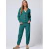 imageANRABESS Women 2 Piece Lounge Sets 2025 Fall Outfits Casual Waffle Knit Cardigan Sweater Pant Set Travel Airport ClothesLake Green