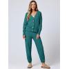 imageANRABESS Women 2 Piece Lounge Sets 2025 Fall Outfits Casual Waffle Knit Cardigan Sweater Pant Set Travel Airport ClothesLake Green