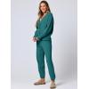 imageANRABESS Women 2 Piece Lounge Sets 2025 Fall Outfits Casual Waffle Knit Cardigan Sweater Pant Set Travel Airport ClothesLake Green