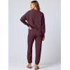 imageANRABESS Women 2 Piece Lounge Sets 2025 Fall Outfits Casual Waffle Knit Cardigan Sweater Pant Set Travel Airport ClothesMaroon