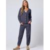 imageANRABESS Women 2 Piece Lounge Sets 2025 Fall Outfits Casual Waffle Knit Cardigan Sweater Pant Set Travel Airport ClothesNavy Blue