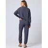 imageANRABESS Women 2 Piece Lounge Sets 2025 Fall Outfits Casual Waffle Knit Cardigan Sweater Pant Set Travel Airport ClothesNavy Blue